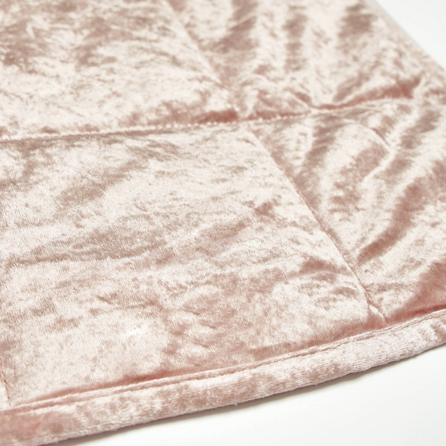 Sienna Crushed Velvet Weighted Blanket, Blush Pink 4kg