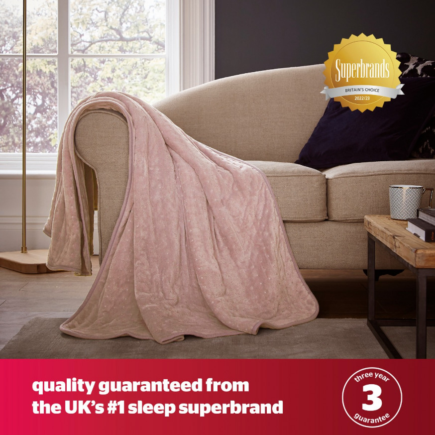 Silentnight Heated Throw Blush
