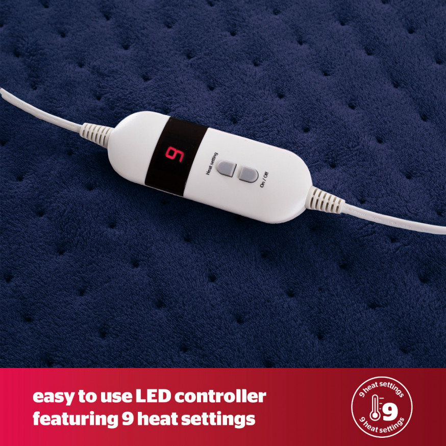 Silentnight Heated Throw Navy