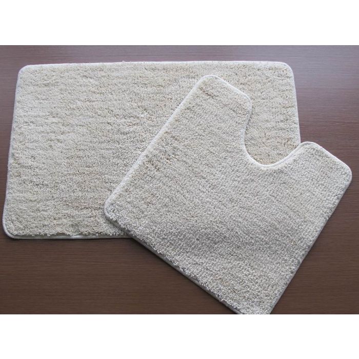 Plain Dye Bath Mat and Pedestal Sets Cream