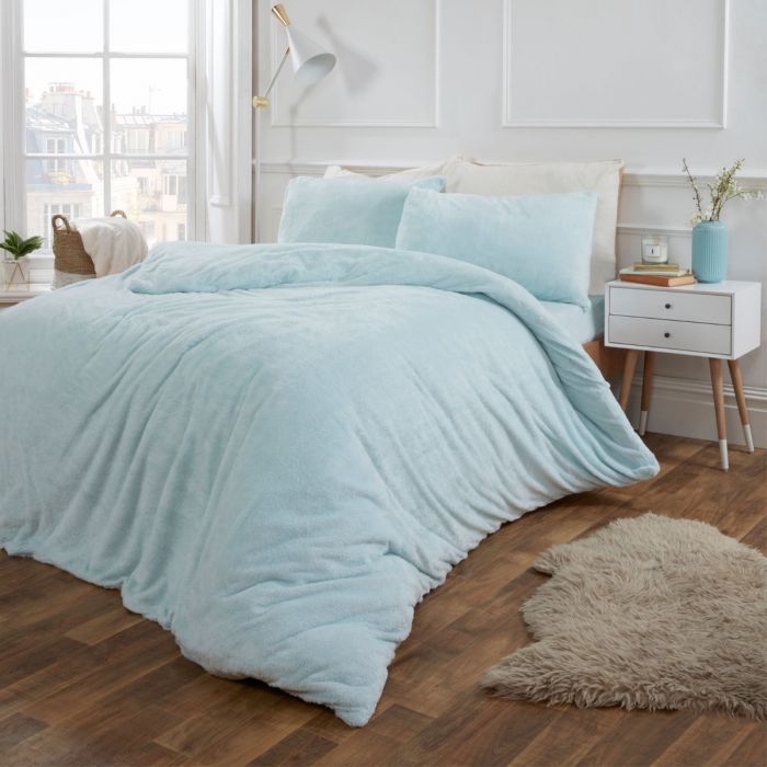 135cm x 200cm Sleepdown Pintuck Pleated Striped Panel Duck Egg Luxury Easy Care Soft Cosy Duvet Cover Quilt Bedding Set with Pillowcases Single