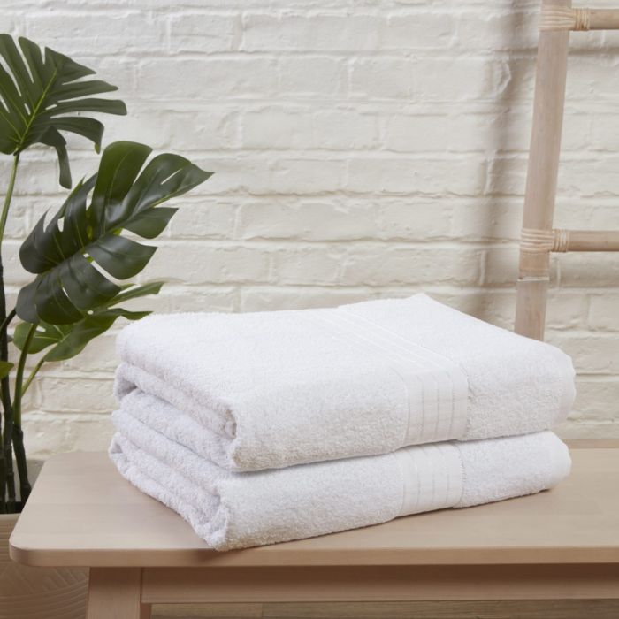 Brentfords 2 Large Jumbo Bath Sheets White