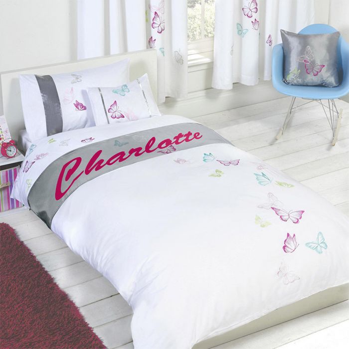 Tobias Baker Personalised Butterfly Duvet Cover Pillow Case Bedding Set - Charlotte, Single