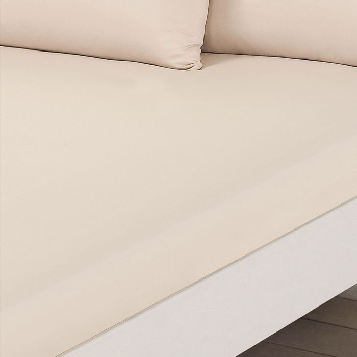 Brentfords Plain Dyed Single Fitted Sheet - Cream