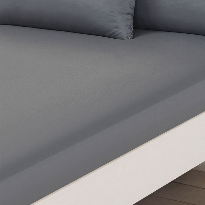 Brentfords Plain Dyed Fitted Sheet Grey