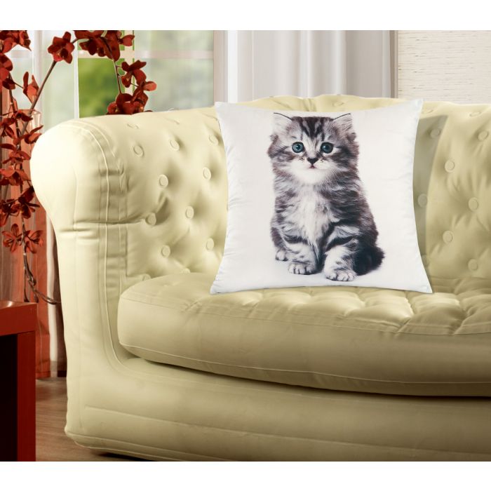Soft Animal Cushion Cover 45 x 45cm Unfilled - Kitten