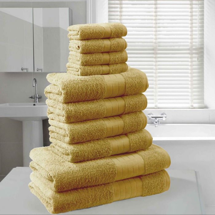 Brentfords Towel Bale 10 Piece Mustard Ochre Yellow