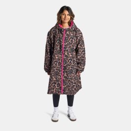 Adults Water Resistant Geometric Print Sherpa Drying Robe - Monochrome 🇬🇧 main image 1