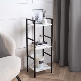 Manhattan Marble Effect 4-Tier Shelving Unit - Black/White 🇬🇧 main image 1
