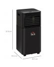 Homcom 4-in-1 Portable Air Conditioner Unit, Black - 7000 BTU