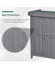 Outsunny Wooden Garden Storage Shed Cabinet - Grey