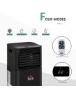 Homcom 4-In-1 Compact Portable LED Air Conditioner Unit - Black