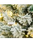 OHS Pre-Lit Artificial Snow Flocked Christmas Tree With Warm LED Lights, Green/White - 6ft