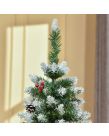 OHS Artificial Frosted Berries And Pine Cones Pencil Christmas Tree, Green - 5ft
