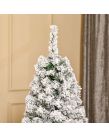 OHS Pre-Lit Artificial Snow Flocked Christmas Tree With Warm LED Lights, Green/White - 5ft