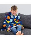 Pokemon Badges Hoodie Blanket, Blue - Kids