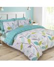 Dreamscene Allium Floral Tartan Check Bedding Double Duvet Cover Set - Teal/Green
