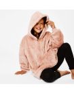 Brentfords Teddy Fleece Hoodie Blanket, Blush Pink - Kids - One Size