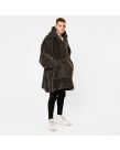 Brentfords Teddy Fleece Hoodie Blanket, Charcoal Grey - Adults - One Size