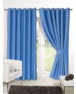 Luxury Ring Top Fully Lined Blackout Eyelet Thermal Door Curtain Duck Egg 66" x 84"
