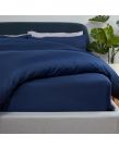 Brentfords Plain Dyed Fitted Double Sheet - Navy