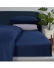 Brentfords Plain Dyed Fitted Double Sheet - Navy