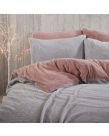 Brentfords Teddy Fleece Reversible Duvet Cover Set - Blush Pink/Grey