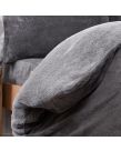 Brentfords Teddy Fleece Reversible Duvet Cover Set - Charcoal Grey