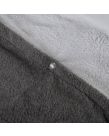 Brentfords Teddy Fleece Reversible Duvet Cover Set - Charcoal/White