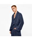 Brentfords 100% Cotton Towelling Dressing Gown - Navy Blue