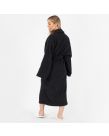 Brentfords 100% Cotton Towelling Dressing Gown, Black - Adults