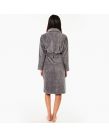 Brentfords Waffle Fleece Dressing Gown, One Size - Charcoal Grey