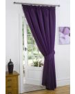 Thermal Pencil Pleat Blackout 1 Door Curtain Ready Made Lined - Plum 66x84
