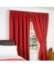 Pencil Pleat Thermal Blackout Curtains - Red 66x54