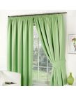 Thermal Pencil Pleat Blackout PAIR Curtains Ready Made Fully Lined - Sage 66x90