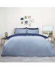 Brentfords Plain Dyed Duvet Cover Quilt Bedding Set With Pillowcase Navy Blue Single