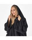 Brentfords Adult Poncho Oversized Changing Robe, Black - One Size