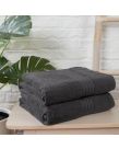 Brentfords 100% Cotton 2 Bath Sheets Towel, Charcoal