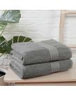 Brentfords 100% Cotton 2 Bath Sheets Towel, Grey