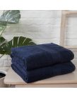 Brentfords 100% Cotton 2 Bath Sheets Towel, Navy Blue