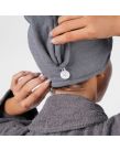 Brentfords Microfibre Towelling Hair Wrap, Grey - 3 Pack