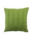 Highams Cable Knit 100% Cotton Cushion Cover - Apple Green