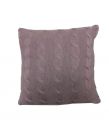 Highams Cable Knit 100% Cotton Cushion Cover - Muted Heather