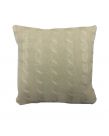 Highams Cable Knit 100% Cotton Cushion Cover - Natural Beige