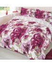 Floral Reversible Quilt Cover Pillowcase Bedding Set Cammi Purple White - King