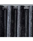 Sienna Home Crushed Velvet Eyelet Curtains - Charcoal Grey 46" x 72"