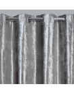 Sienna Eyelet Crushed Velvet Curtains - Silver