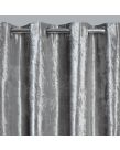 Sienna Home Crushed Velvet Eyelet Curtains - Silver 90" x 90"
