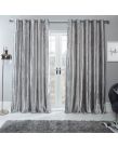 Sienna Eyelet Crushed Velvet Curtains - Silver