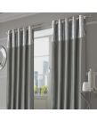Sienna Home Crushed Velvet Band Eyelet Curtains, Silver Grey - 46"x90"